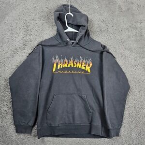 Thrasher Magazine Flame Logo‎ Hoodie Sweatshirt Mens Small Skateboard